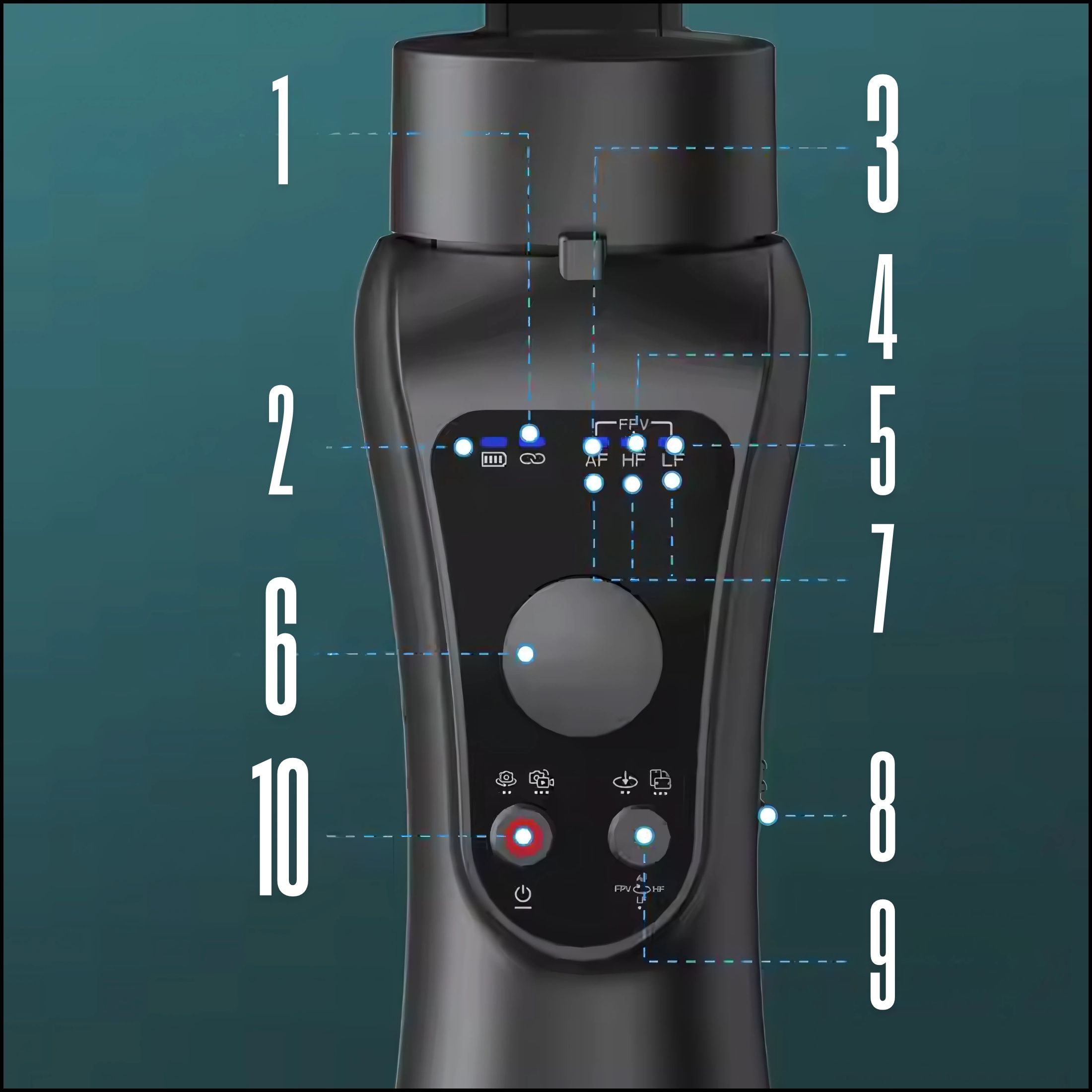gimbal-3-osiowy-bluetooth-do-telefonu-iphone-android-stabilizator-obrazu-opis-przyciskow